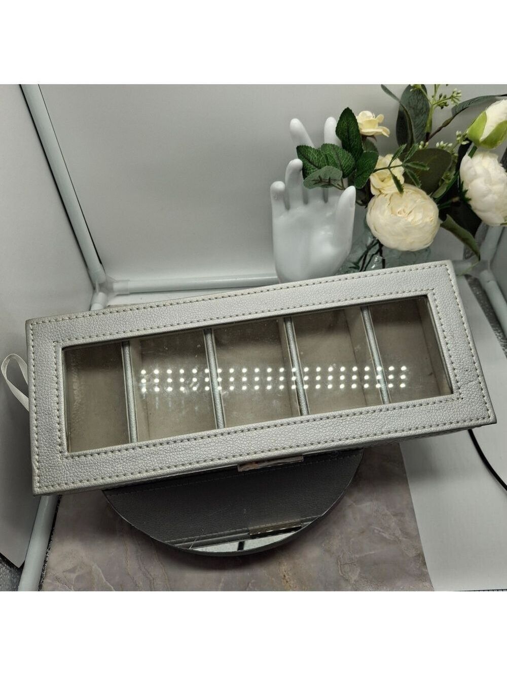 Silver Jewelry Display Box Watch Box 5 Compartments